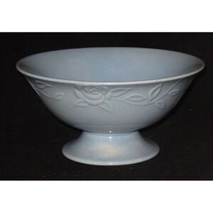 Laura Ashley‎ Lifestyles Rosemoor Blue Pedestal Bowl Compote Centerpiece
